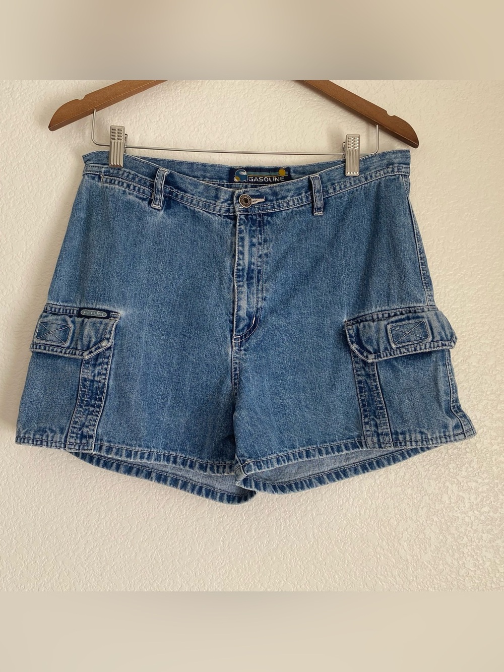 Vintage Gasoline cargo denim jean shorts, 11/12